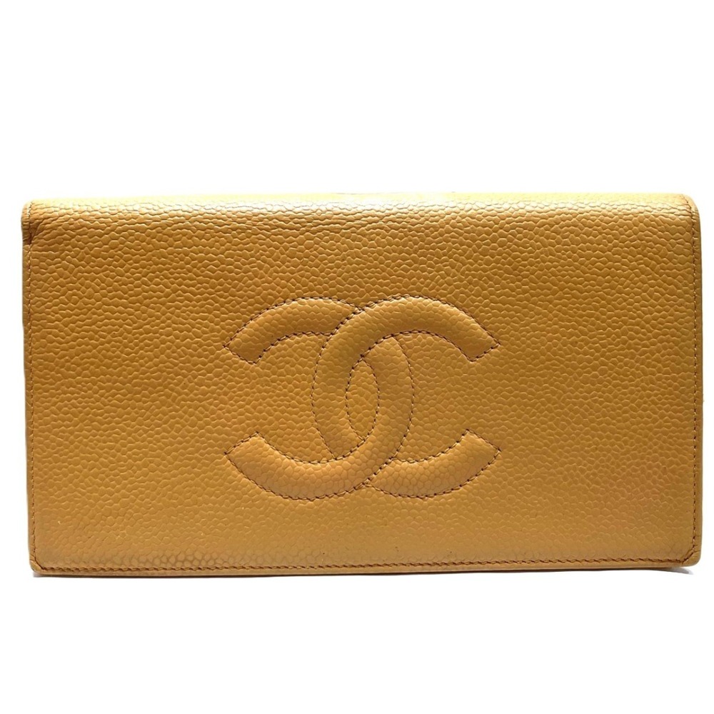 Chanel CHANEL Bi-fold wallet Coco Mark Caviar leather A48651